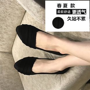 老北京布鞋女春秋款女女士黑色，工作上班平底软底夏季牛筋底单鞋