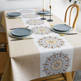 桌布防水防油免洗防烫家用长方形餐桌台布，中式欧式茶几布pvc桌垫