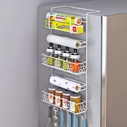 厨房冰箱上置物架侧面挂架，多层小冰箱架子保鲜袋，调味料夹缝收纳架