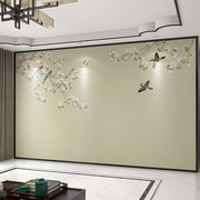 壁纸定制3d立体中式花鸟电视背景墙壁布卧室，墙纸客厅装饰影视壁画