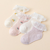 女童花边袜夏季薄款纯棉，透气婴儿袜儿童，蕾丝公主袜网眼袜宝宝袜子