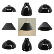 黑色塑料灯罩侘寂风暗黑个性创意工厂酒吧餐厅书房台灯吊灯替换罩