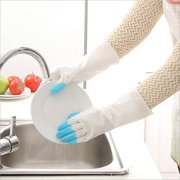 一双厨房女洗碗塑胶，家务乳胶刷洗衣服橡胶胶皮，手套薄款防水耐用型