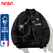 NASA联名棉服男女飞行员夹克潮牌潮流冬季加厚学生棉衣外套棉袄