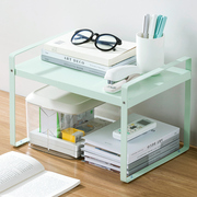 可伸缩简易书架置物架办公室，桌面收纳架，桌上多层书桌整理小架子