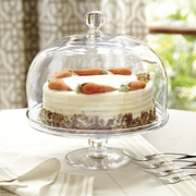 大尺寸玻璃蛋糕盘无铅透明食品，罩保鲜防尘软装甜品台点心玻璃罩