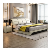 简约现代皮床科技布床双人1.8x2米主卧床1.5小户型储物床