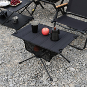户外布折叠(布折叠)桌子蛋卷桌露营便携式超轻量化餐桌战术野外铝合金小型