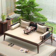 黑胡桃新中式罗汉床实木白蜡木，小户型客厅沙发，仿古床榻禅意贵妃榻