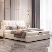 光明法式奶油风皮床1.8米主卧双人床现代简约轻奢储物床科技布床