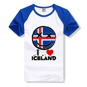 旅游t恤世杯薄少年，男装学生夏季冰岛队大学生男，女生足球迷短袖t