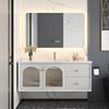 美式简约浴室柜组合岩板洗手台，洗脸盆柜智能镜玻璃门卫浴柜实木