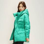 冬装羽绒服女品牌韩版中长款大码白鸭绒套外时尚收保腰暖外套