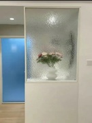 钢化超白银波石头纹半墙隔断屏风客厅入户玄关洗手池艺术玻璃定制