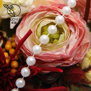 珍珠链条串珠配饰花束鲜花，礼物小香风装饰花店，包花饰品diy材料