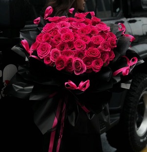 99朵卡布奇诺红玫瑰花束杭州同城，鲜花速递生日求婚送花女友爱人