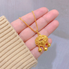 越南沙金铃铛锁项链久不掉色999黄金色(黄金色，)镀金锁骨链首饰品结婚礼物
