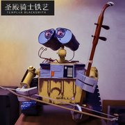 WALL-E机器人瓦力复古铁艺模型摆设铁皮创意抽纸盒储钱罐儿童礼物