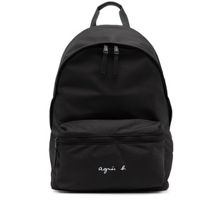 日单agnes潮牌黑色双肩，包大容量学生，书包休闲旅游背包电脑包通用