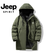 jeep吉普羽绒棉衣中长款男士，外套冬季加厚2023棉服棉袄军大衣