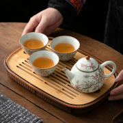 汝窑功夫茶具套装2024茶盘小茶台泡茶壶家用单人泡茶一壶二杯
