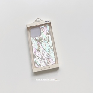 SHERRY*ins风鞠婧祎同款小众高级感贝壳适用于iPhone15/14/13/12PROMAX手机壳秋冬