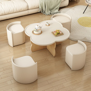 奶油风茶几客厅2024小户型现代简约设计师创意网红圆形茶桌
