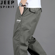 jeep吉普工装裤男宽松直筒运动裤2022夏季薄款大码男士休闲长裤
