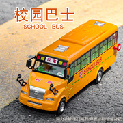 合金双层巴士公交车声光回力玩具汽车男孩公交车大巴车公共汽车