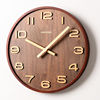 原木时钟挂墙实木木质钟表挂钟大尺寸胡桃超大新中式大号北欧客厅
