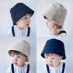 宝宝帽子春秋夏季婴儿渔夫帽，遮阳韩版ins男女童，水桶帽凹造型日系