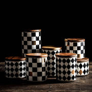 厨房陶瓷密封罐北欧创意，杂粮咖啡瓶茶叶，收纳调味料盒带盖储物罐