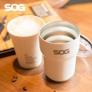SOG索格 12oz不锈钢宽口便携随行咖啡杯直饮水杯隔热防烫杯子