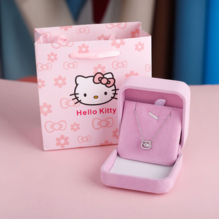 S925纯银可爱HelloKitty猫灵动项链女百搭小众设计感锁骨链礼物女