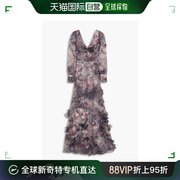 香港直邮MARCHESA NOTTE 女士 扭曲花朵装饰印花欧根纱礼服 N51G2