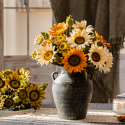 仿真向日葵花束高端梵高欧式假花油画太阳花客厅艺术摆件轻奢装饰