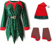圣诞节儿童服装cos服男女童，套装圣诞精灵表演服幼儿园元旦演出服