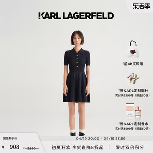 KARL LAGERFELD卡尔拉格斐2023春夏显瘦女士针织连衣裙老佛爷