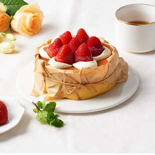 诺心草莓巴斯克生日蛋糕聚会纪念日流心水果创意生日蛋糕同城配送