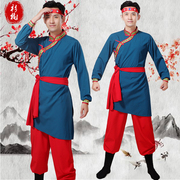 蒙古舞蹈演出服男成人民族，表演服打鼓服练功太极男款藏族舞蹈服饰