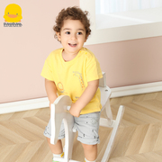 黄色小鸭男童短袖T恤2023夏季宝宝纯棉上衣婴儿卡通体恤2-4岁