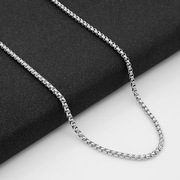 方形珍珠项链纯银饰品配链3MM粗链配件