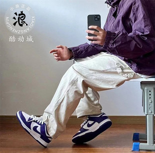 Nike耐克 Dunk Low 白紫色复古潮流男子低帮休闲板鞋DD1391-104