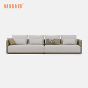 ULLLO 布艺沙发小户型客厅家具四人位意式极简皮布沙发转角组合