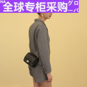 日本牛皮包黑色斜挎包，女链条包小包包女包2022单肩包
