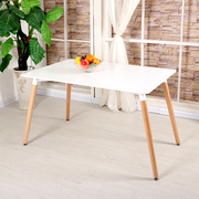 出租屋餐桌椅组合家用小户型简约白色实木饭桌子伊姆斯洽谈书桌椅