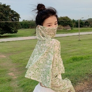 开车防晒披肩女夏季薄款骑车长袖防紫外线，披肩面纱护颈一体防晒衣