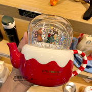 星巴克2020圣诞小熊造景圣诞树杯壶玻璃陶瓷茶壶马克咖啡喝水杯子