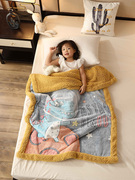 儿童毛毯双层加厚冬季羊羔绒小被子幼儿园，午睡宝宝婴儿珊瑚绒毯子