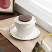 陶瓷水杯马克杯咖啡杯带盖过滤茶水分离茶杯情侣杯办公杯定制送礼